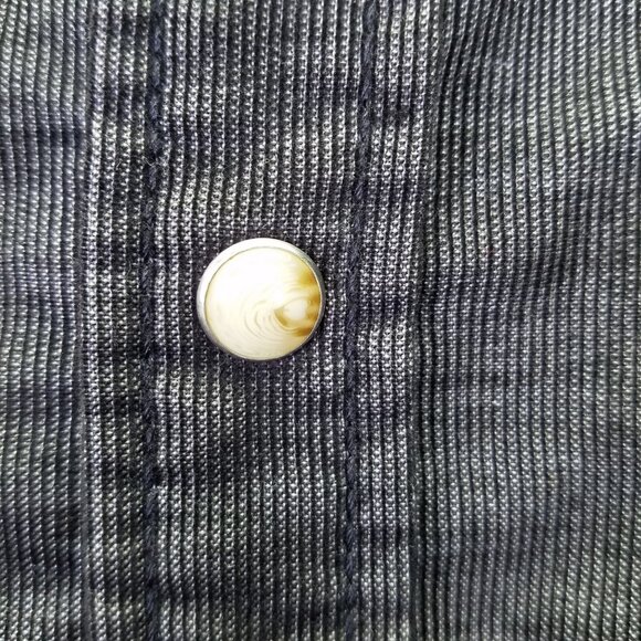 Prana Kellan Button Down Shirt Men’s M Cargo Slim Fit Grey Flip Cuff Pearl Snap - Picture 4 of 16